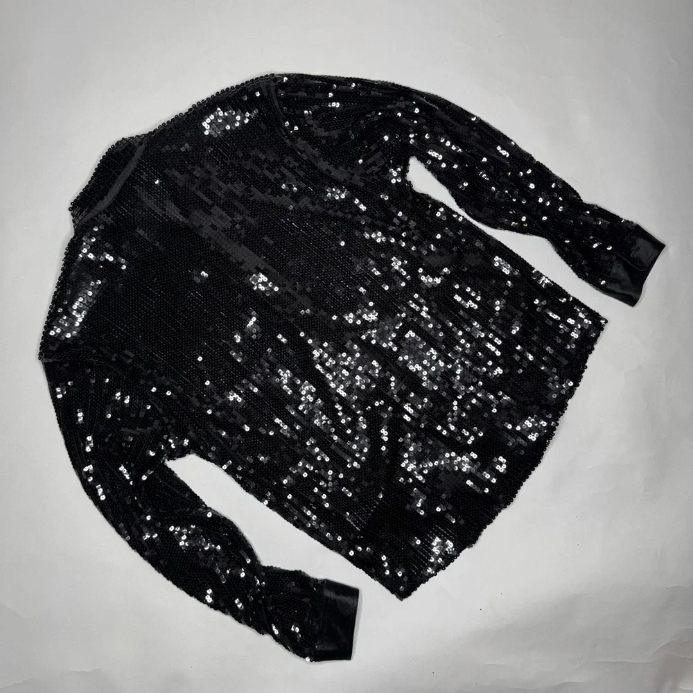 Forever 21 Elegant Black Sequin Men's Shirt - Picture 2 of 8